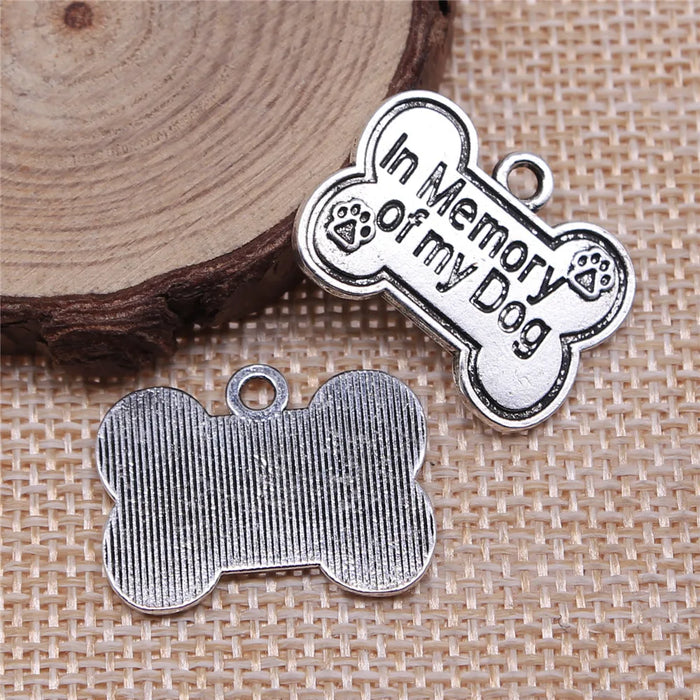 25x19mm 3.2g Multicolor zinc alloy Dog Bone charm pendant for pet necklace bracelet DIY making