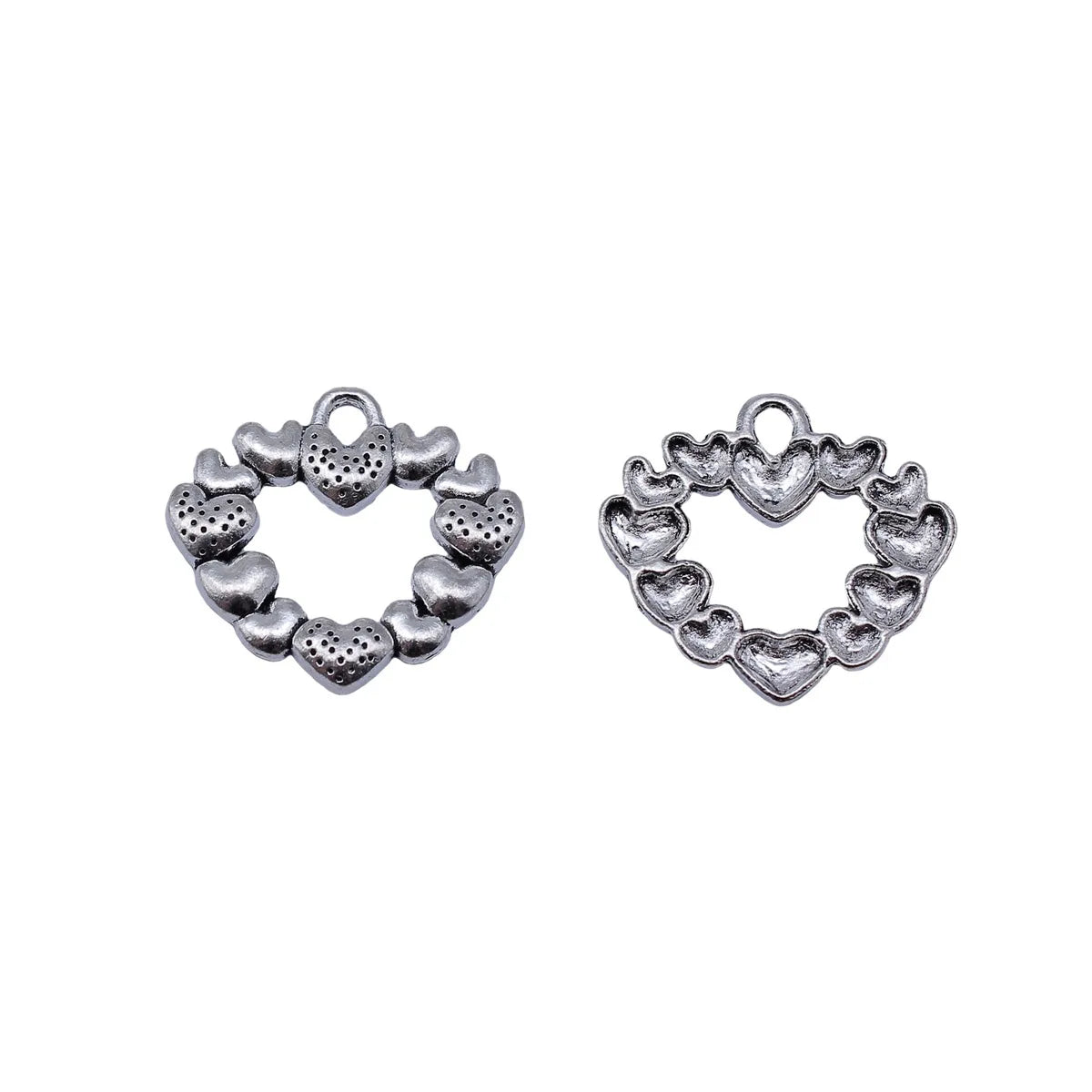 27x25mm 2.8g Antique Silver Zinc Alloy Heart Charm Pendant for DIY Necklace Bracelet Jewelry Making