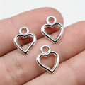 14x11mm 0.45g Antique Silver Zinc Alloy Heart Charm Pendant for DIY Necklace Bracelet Making