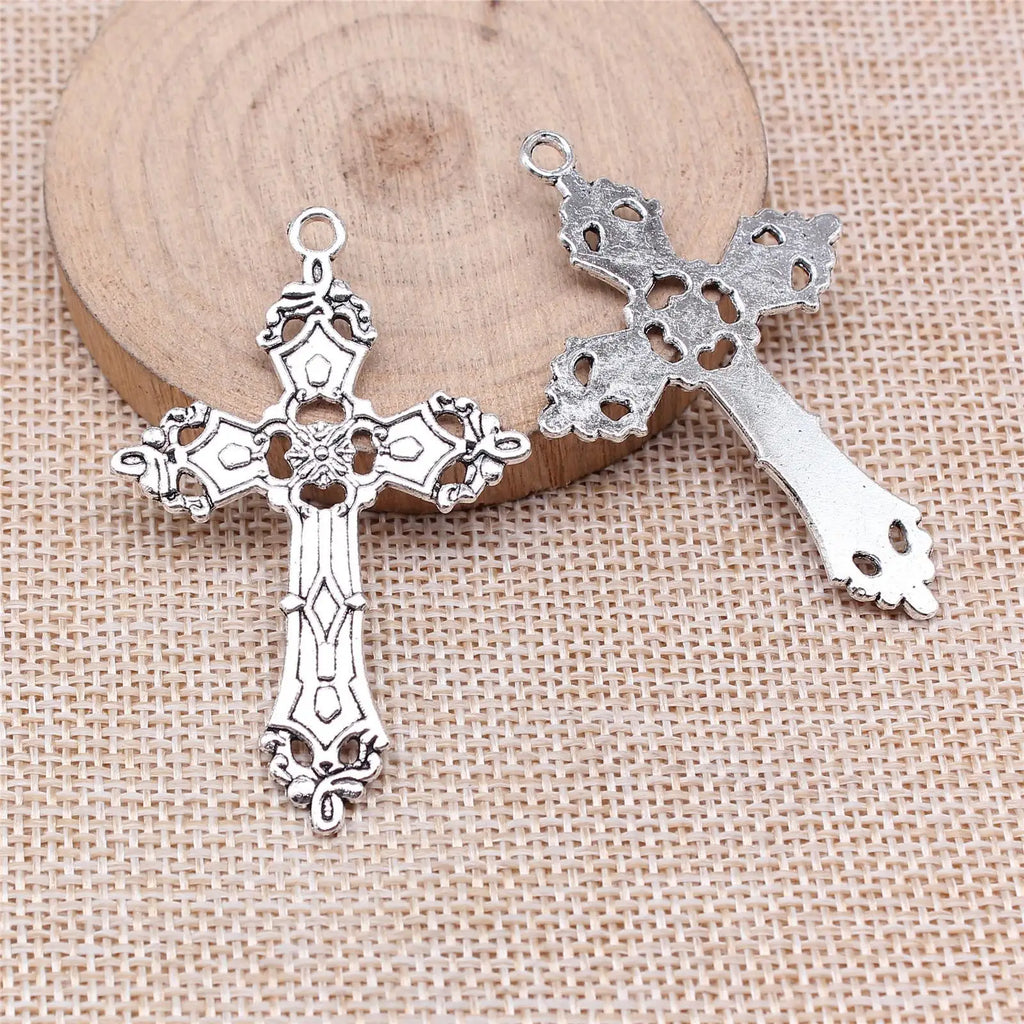 55x36mm 4.3g Multi Color Zinc Alloy Gothic Cross Charm Pendant for DIY Necklace Bracelet Jewelry Making