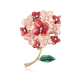 Elegant Enamel Flower Bouquet Brooch With Rhinestone Centers, Gold Alloy Lapel Pin Corsage Gift