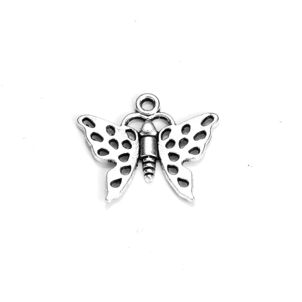 19x17MM Zinc Alloy Butterfly Hollow Charm Pendant for DIY Necklace Bracelet Jewelry Making