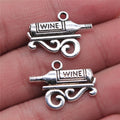 17x22mm 1.7g Antique Silver Finish Zinc Alloy Wine Charm Pendant for Bracelet Necklace DIY Jewelry