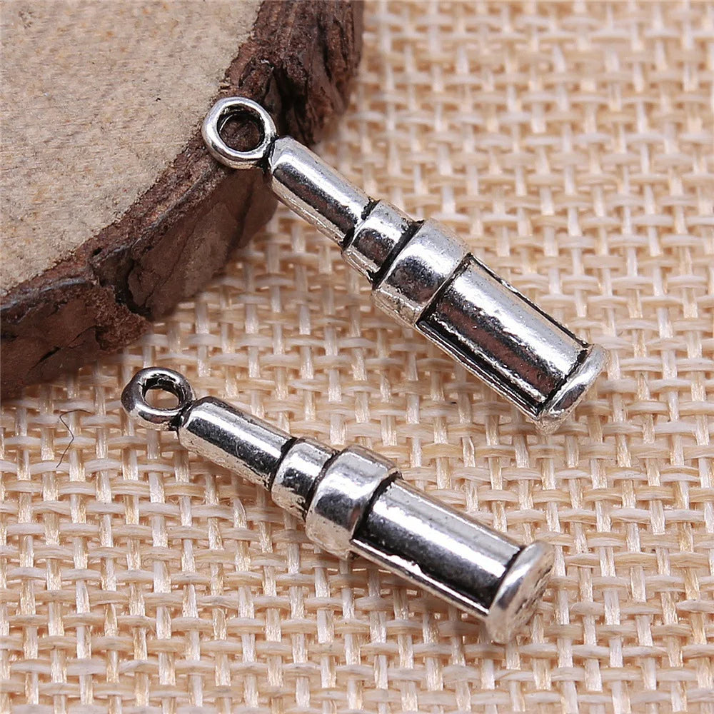 24x5x5mm 2.1g Multicolor Zinc Alloy Lipstick Charm Pendant for DIY Beauty Theme Jewelry Making