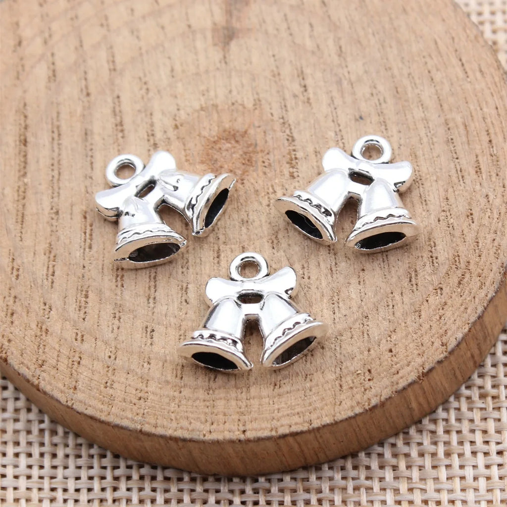 16x14mm 1.4g Antique Silver Zinc Alloy Bell Charm Pendant for DIY Necklace Bracelet Jewelry Making