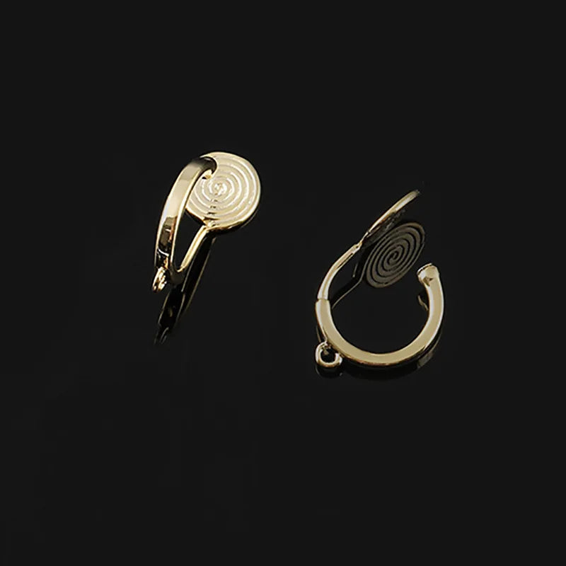Elegant Gold Alloy Spiral Coil Hoop Stud & Clip On No Piercing Women's DIY Handmade Ear Cuff Earrings