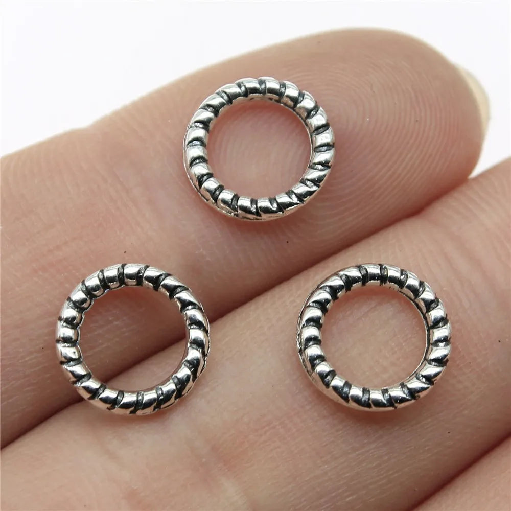 10x10mm 0.4g Multicolor Zinc Alloy Circle Ring Connector Charm Pendant for Jewelry Making