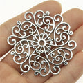 55x52mm 10.4g Multicolor Zinc Alloy Mandala Pattern Charm Pendant for DIY Necklace Making