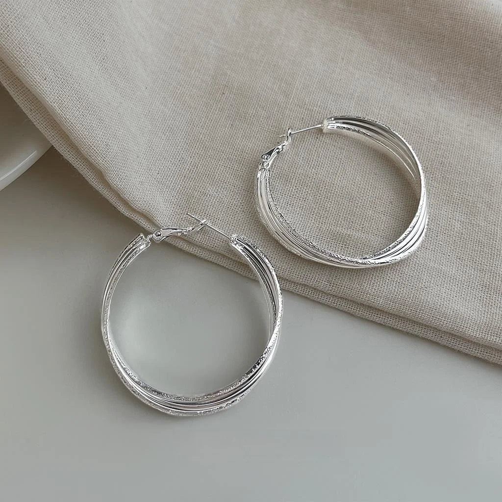 Minimalist Geometric Round Eco-Friendly Copper Hoop Earrings For Women Commuter Fashion Jewelry