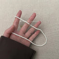 High Quality Glass Pearl Necklace Light Luxury French Vintage Collarbone Choker For OL Style