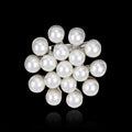 Elegant Full Pearl Rhinestone Flower Brooch For Women, Alloy Lapel Pin Corsage Suit Accessory Gift