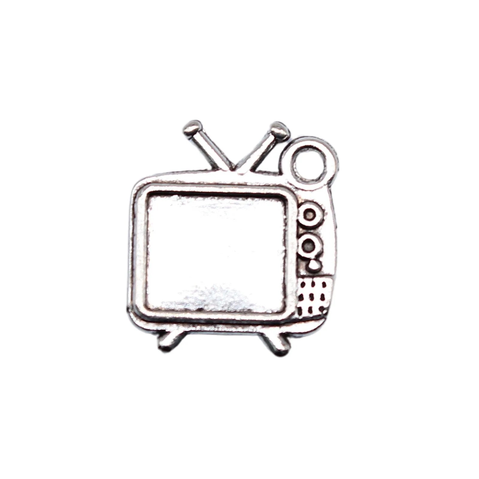 15x13mm 1.1g Antique Silver Zinc Alloy Retro Television Charm Pendant for DIY Necklace Bracelet Making