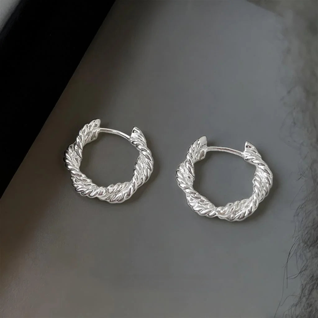 Minimalist Copper Geometric Circle Hoop Earrings Trendy Sweet Cool Commuter Jewelry
