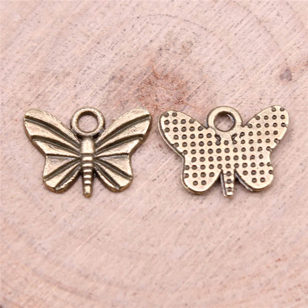 11x7mm 0.8g Multicolor Zinc Alloy Butterfly Charm Pendant for DIY Necklace Bracelet Jewelry Making