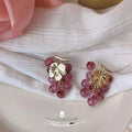 French Grape Cluster Copper Stud Earrings 14K Plated Sweet Handmade Summer Jewelry