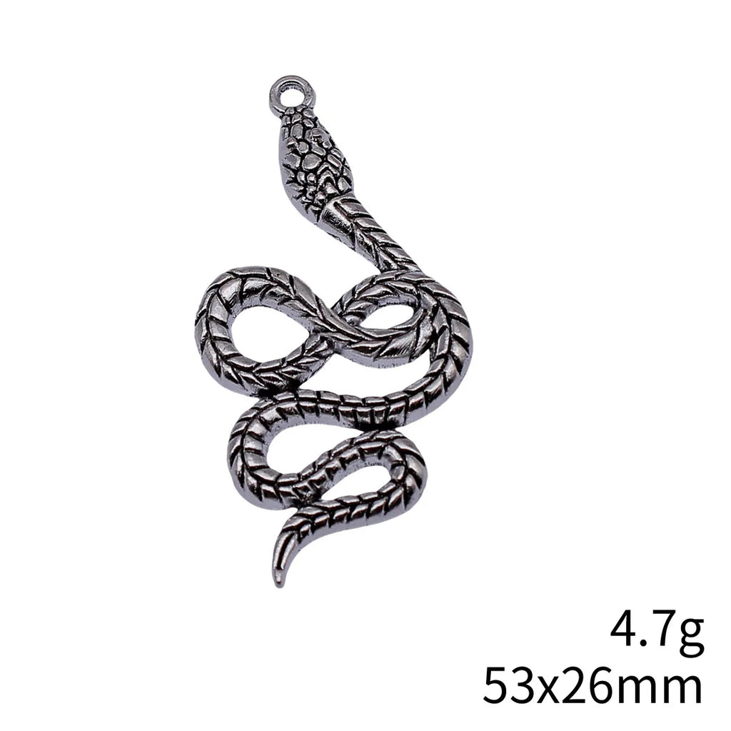 53x26mm 4.7g Multicolor Zinc Alloy Snake Charm Pendant for DIY Necklace Bracelet Jewelry Making
