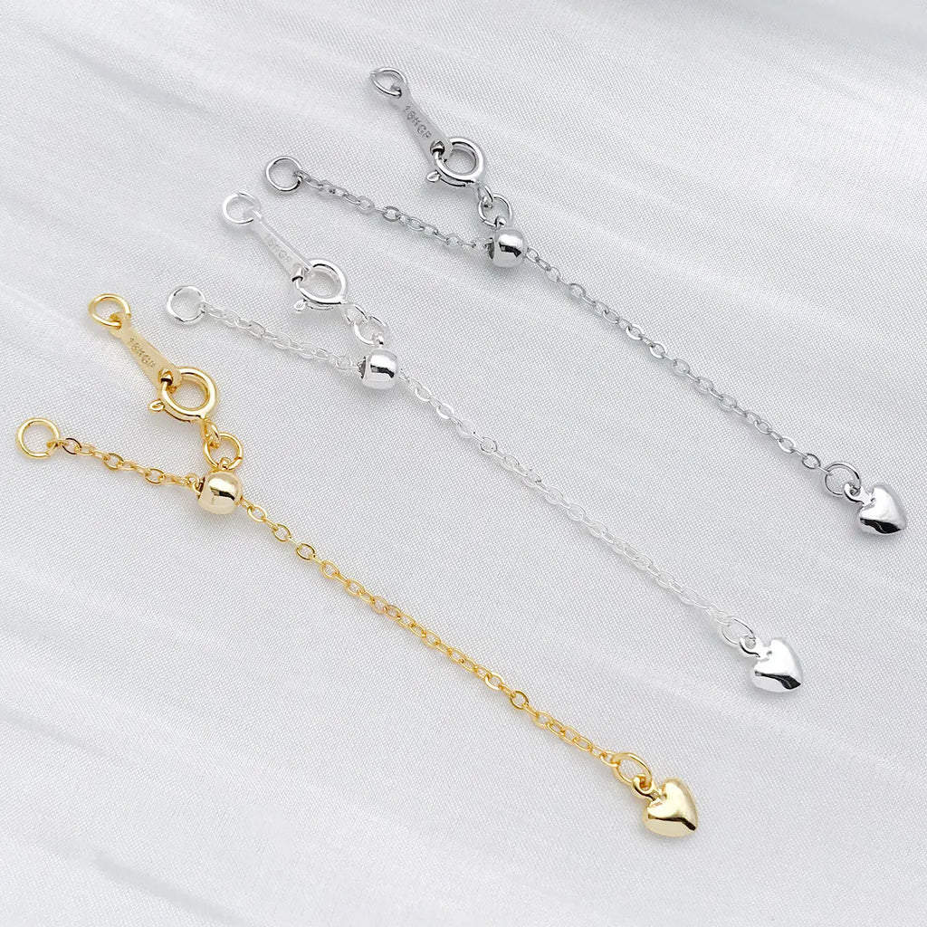Silicone Heart Extension Chain for Necklace Bracelet Jewelry Findings