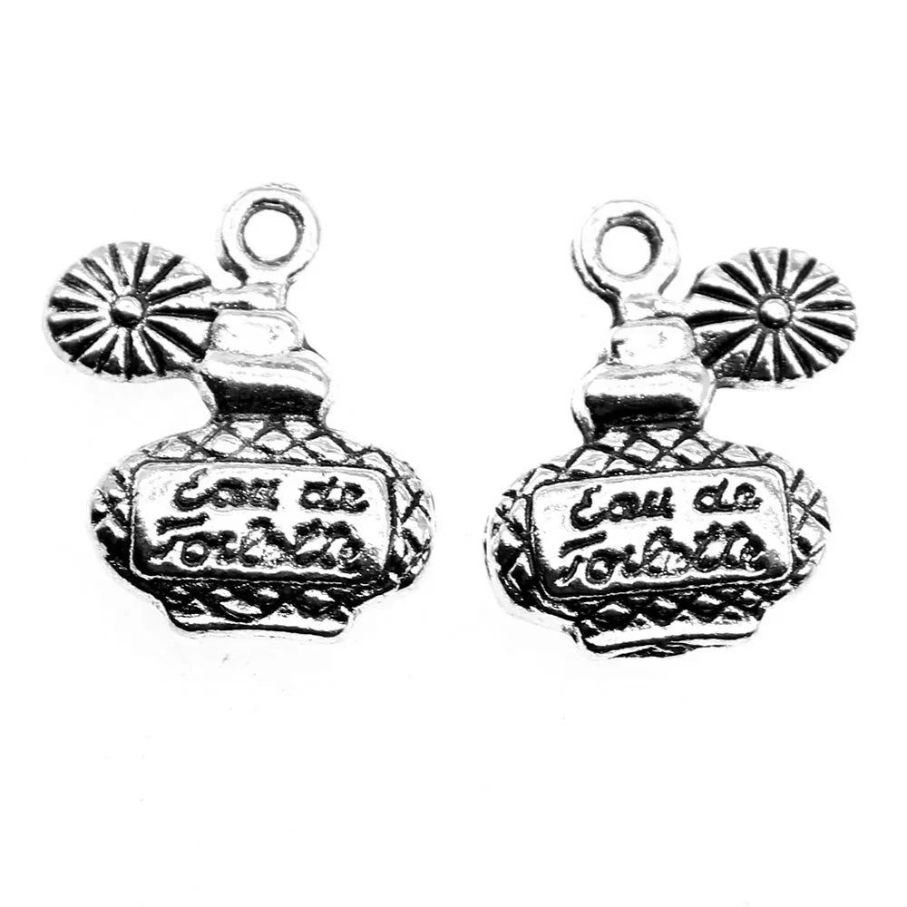 17x12mm 2g Antique Silver Zinc Alloy Perfume Bottle Charm Pendant for DIY Jewelry Making