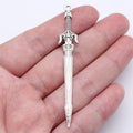 69mm 3.1g Antique Silver Tone Zinc Alloy Sword Weapon Charm Pendant for Cosplay DIY Necklace Jewelry