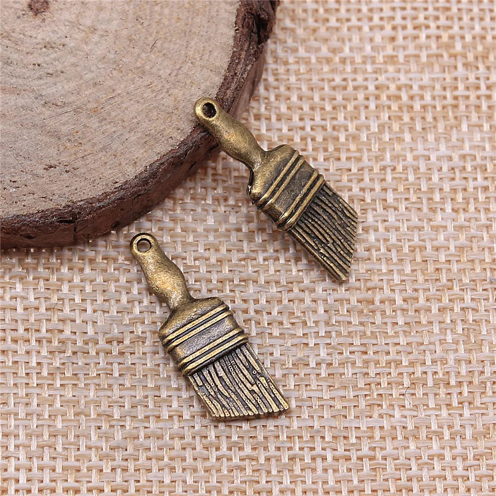 27x9mm 1.7g Multicolor Zinc Alloy Brush Charm Pendant for DIY Bracelet Necklace Jewelry Making