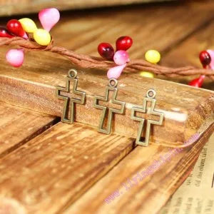 17x10MM Zinc Alloy Cross Charm Pendant for DIY Necklace Bracelet Jewelry Making