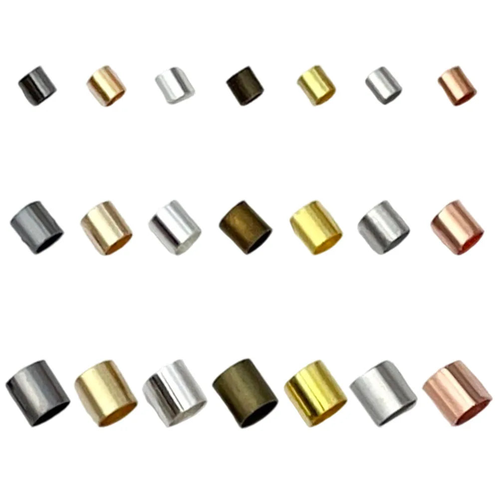 Copper Tube Crimp Beads Positioning Spacer Beads for DIY Beading Necklace Bracelet Ends