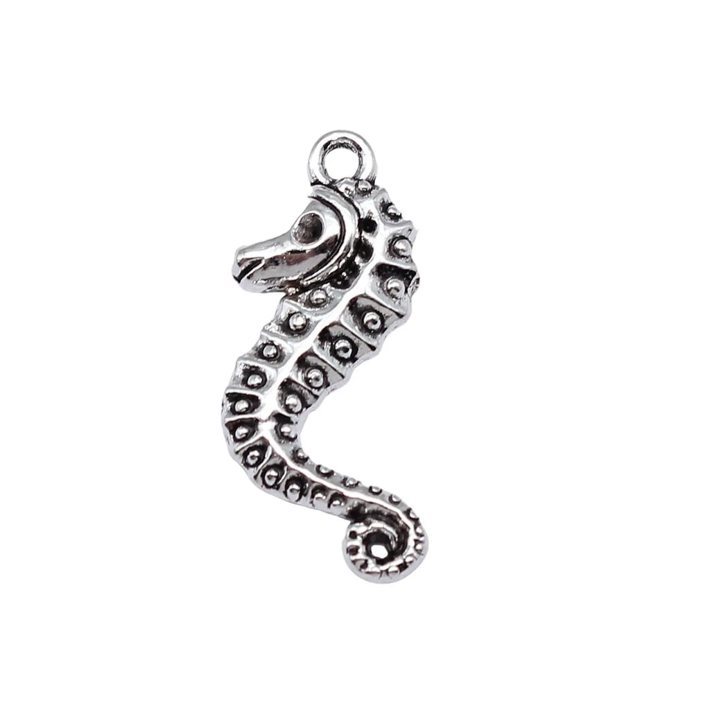 29x13mm 1.4g Antique Silver Zinc Alloy Seahorse Charm Pendant for DIY Ocean Theme Jewelry Making