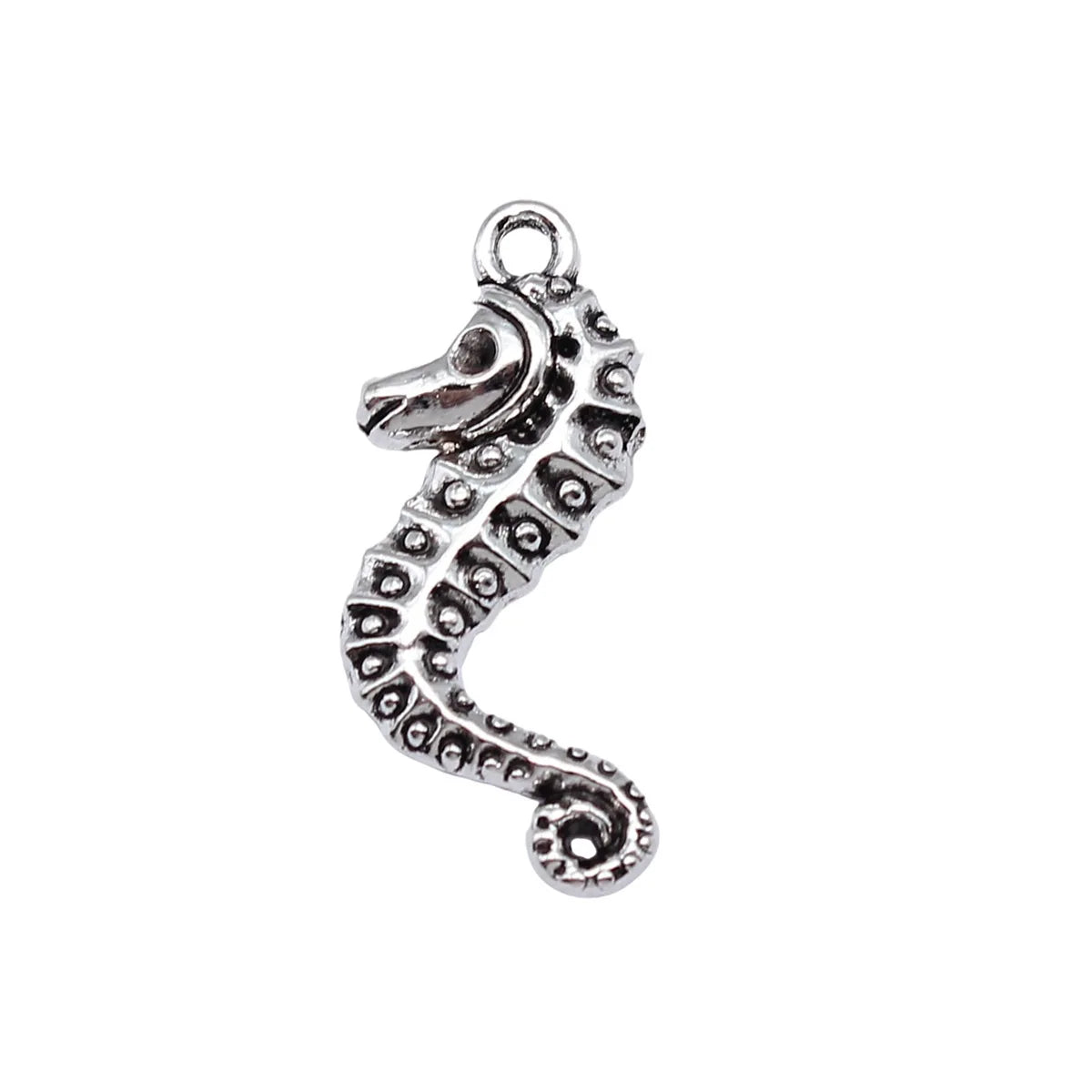 29x13mm 1.4g Antique Silver Zinc Alloy Seahorse Charm Pendant for DIY Ocean Theme Jewelry Making