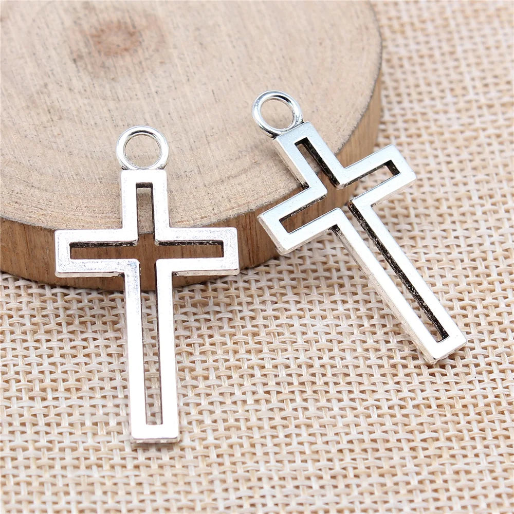 39x21mm 2.37g Zinc Alloy Cross Charm Pendant for DIY Necklace Bracelet Handmade Jewelry Findings