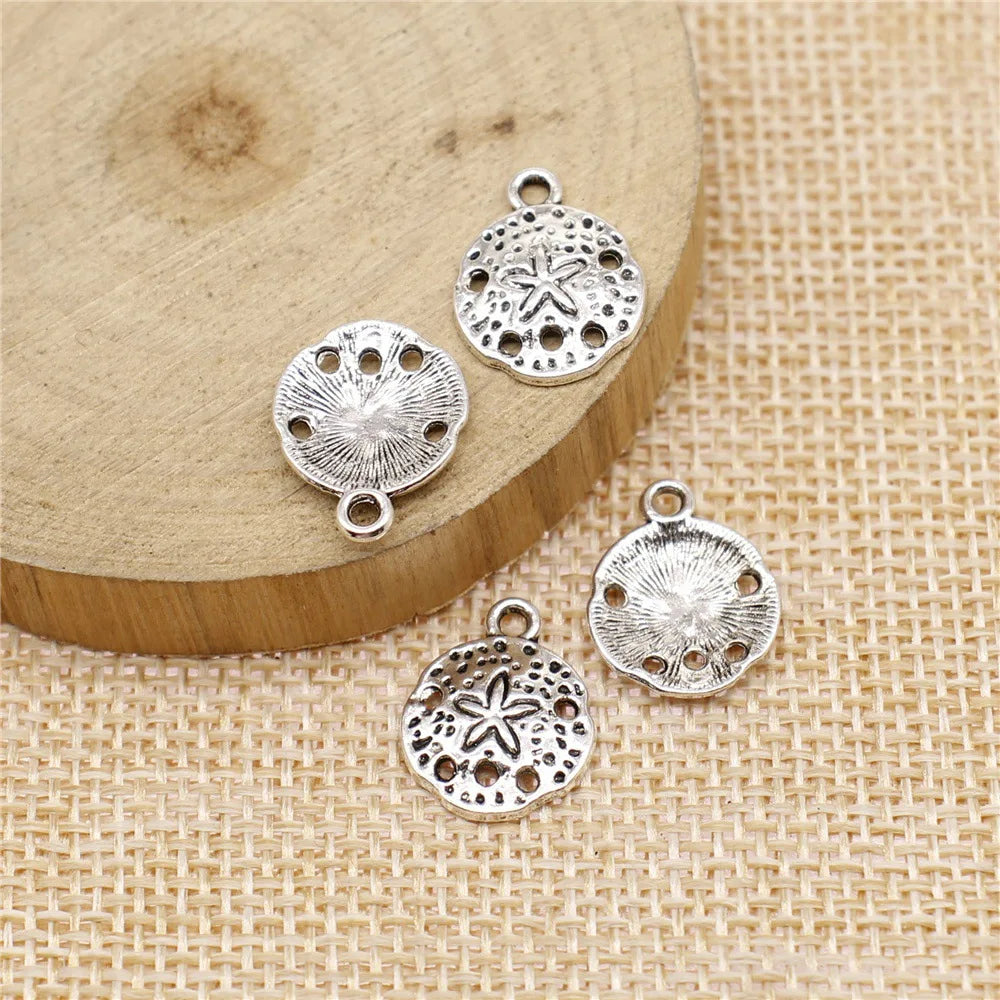12mm 0.7g Antique Silver Zinc Alloy Sea Urchin Charm Pendant for DIY Ocean Jewelry Making