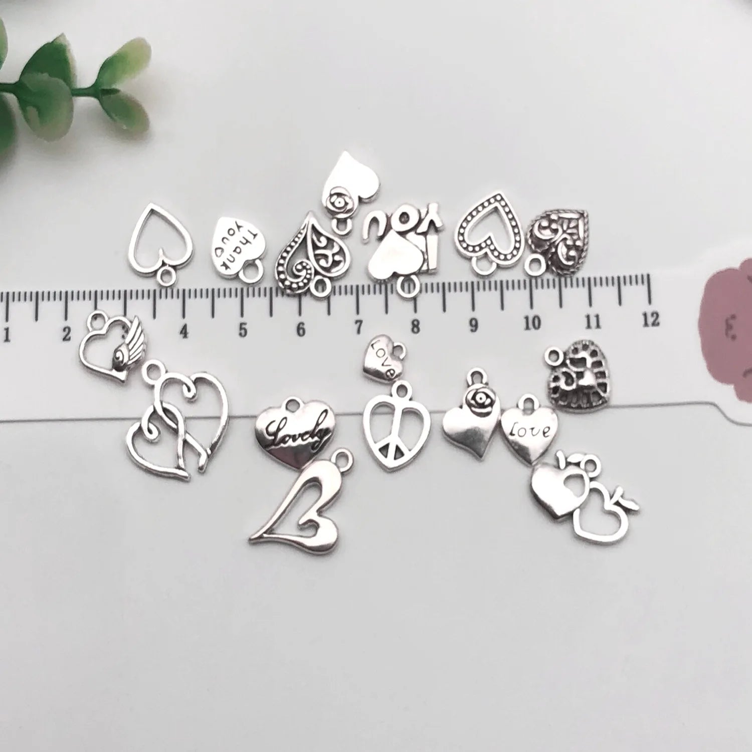 Vintage Zinc Alloy Heart Love Letter Charm Pendant for DIY Necklace Bracelet Keychain Jewelry