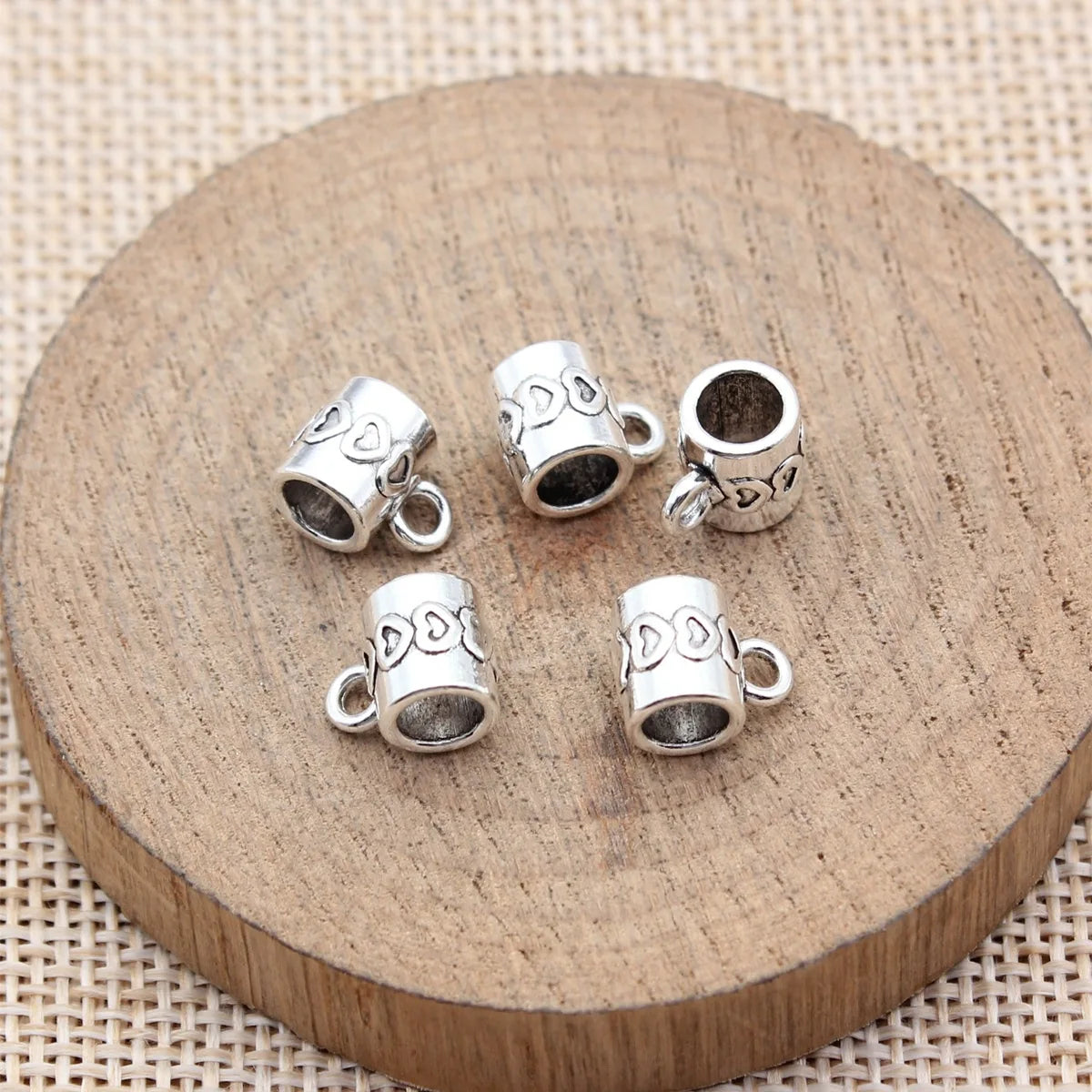 10x7.9x7mm 0.93g Antique Silver Zinc Alloy Three-Hole Bail Connector Charm for DIY Pendant Jewelry Making