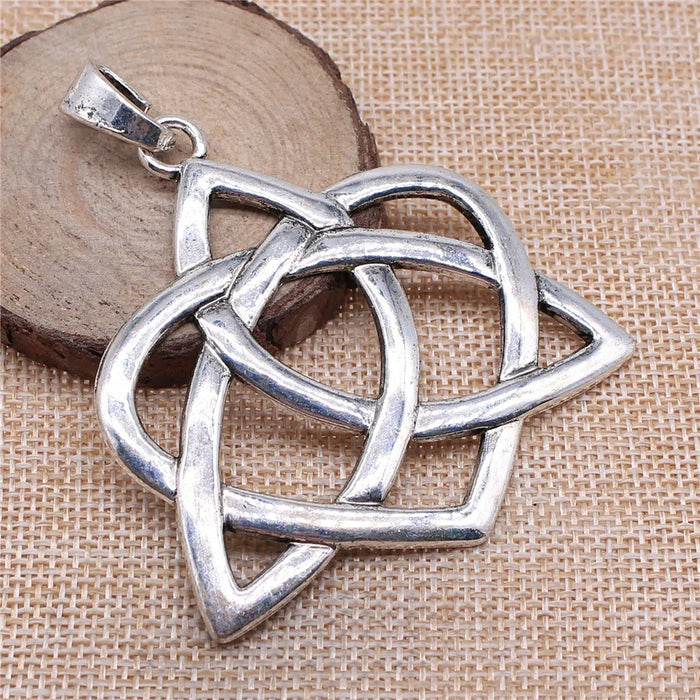 67x66mm 15.3g Zinc Alloy Large Heart Celtic Amulet Celtic Knot Charm Pendant for DIY Necklace Jewelry Making