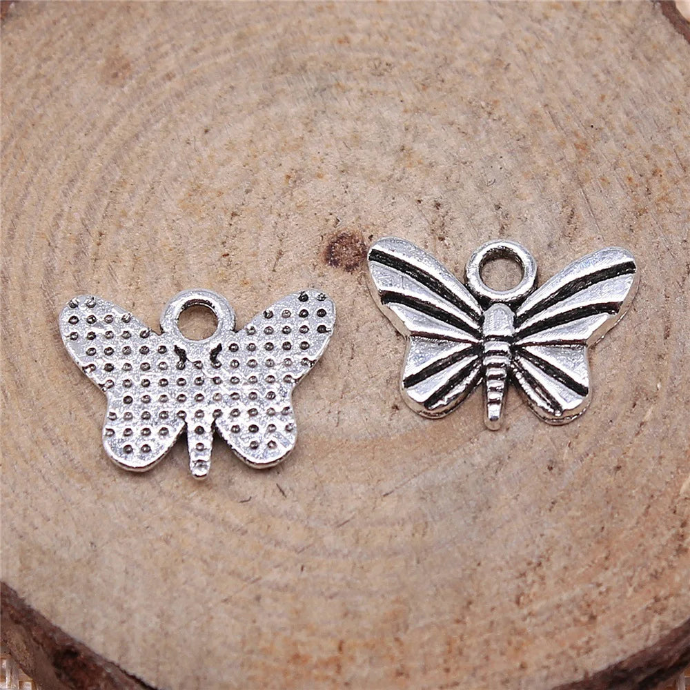 11x7mm 0.8g Multicolor Zinc Alloy Butterfly Charm Pendant for DIY Necklace Bracelet Jewelry Making
