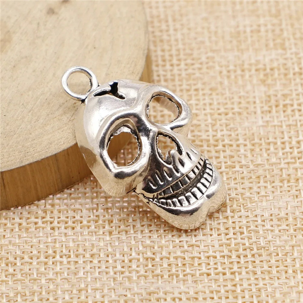 37x22mm 6.3g Multicolor Zinc Alloy Skull Charm Pendant for DIY Gothic Necklace Bracelet Making