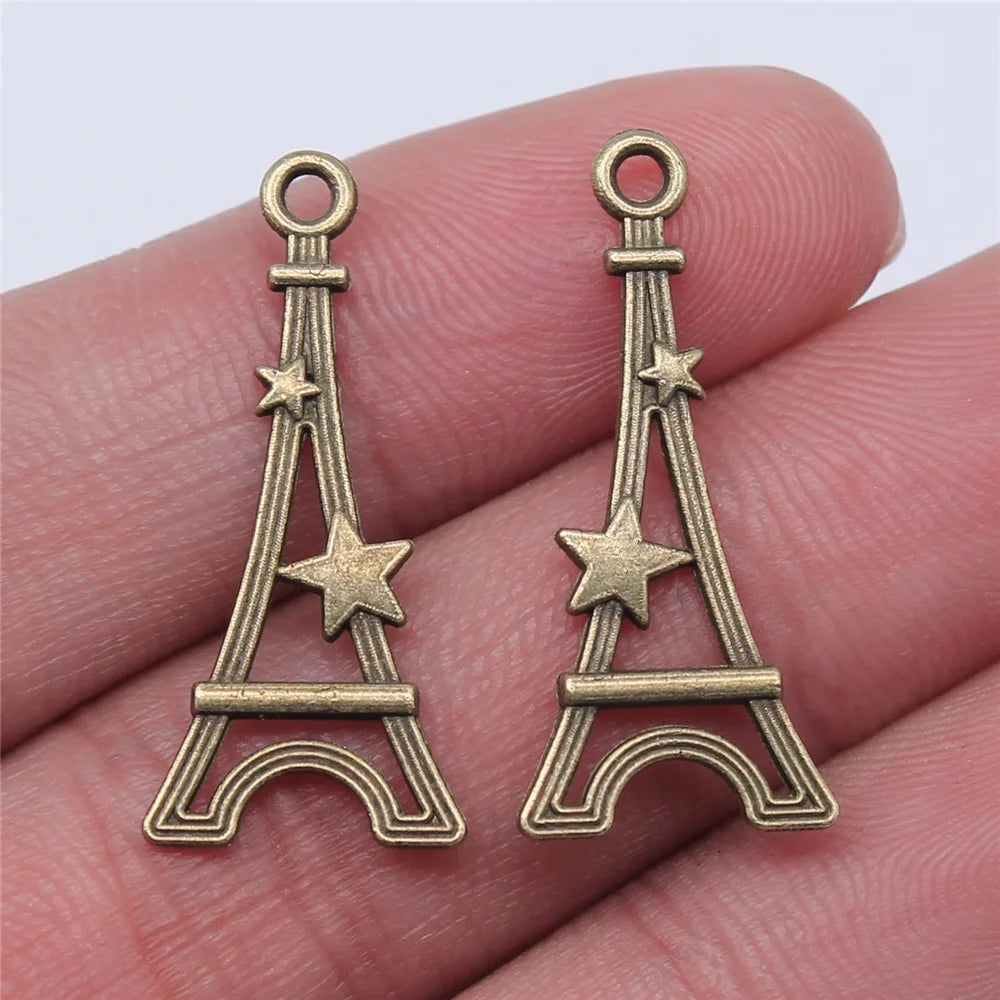 30x13mm 0.7g Multicolor Zinc Alloy Tower Charm Pendant for DIY Bracelet Necklace Jewelry Making