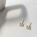 Mini Candy Zircon Copper Stud Earrings 14K Plated Sweet Korean Japanese Geometric Jewelry