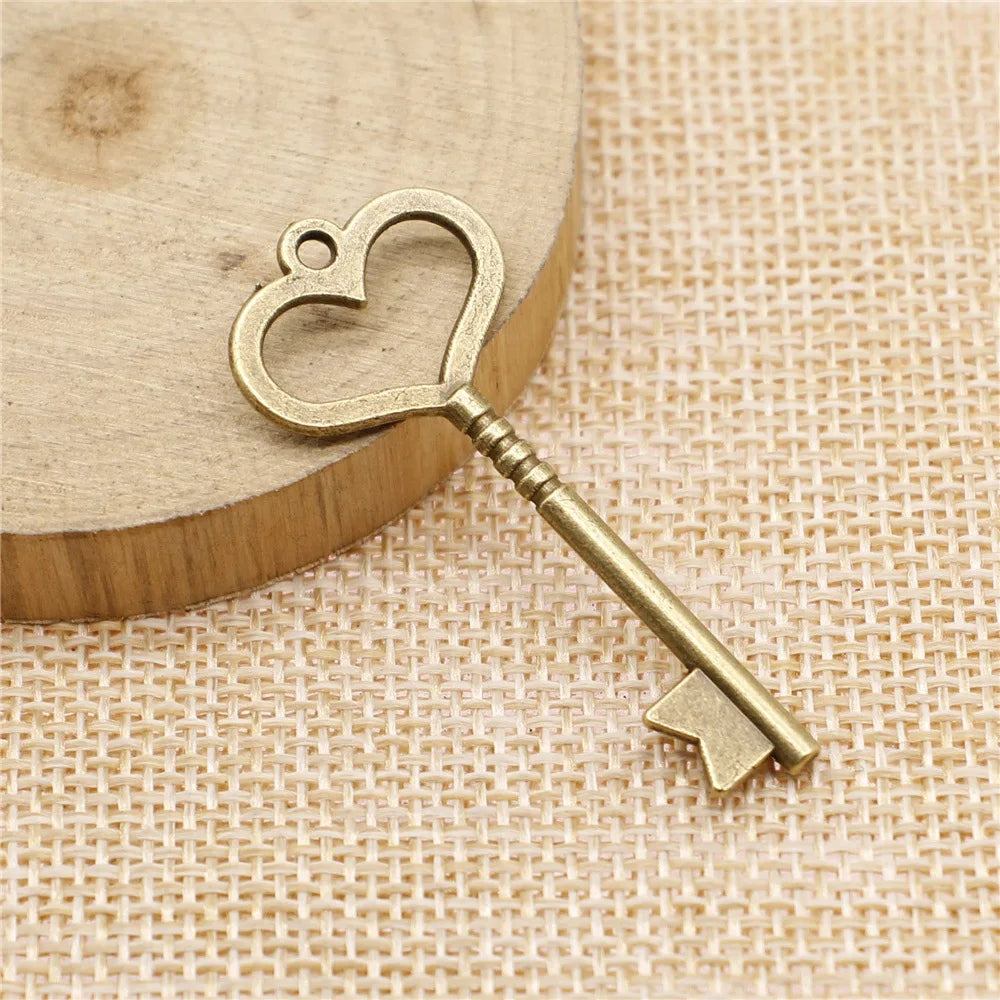 46mm 2g Multicolor Zinc Alloy Key Charm Pendant for DIY Necklace Bracelet Jewelry Making
