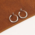 Elegant Matte Alloy Spiral Round Hoop Stud & Clip On No Piercing Minimalist Commuter Earrings