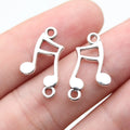 20x11mm 0.59g Antique Silver Zinc Alloy Music Note Connector Charm for DIY Bracelet Earrings Jewelry