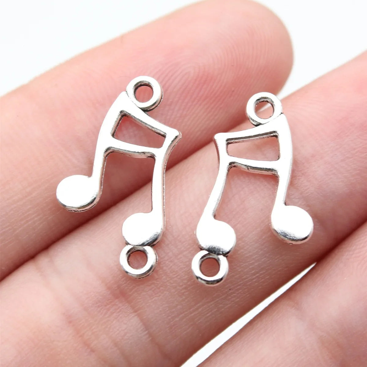 20x11mm 0.59g Antique Silver Zinc Alloy Music Note Connector Charm for DIY Bracelet Earrings Jewelry