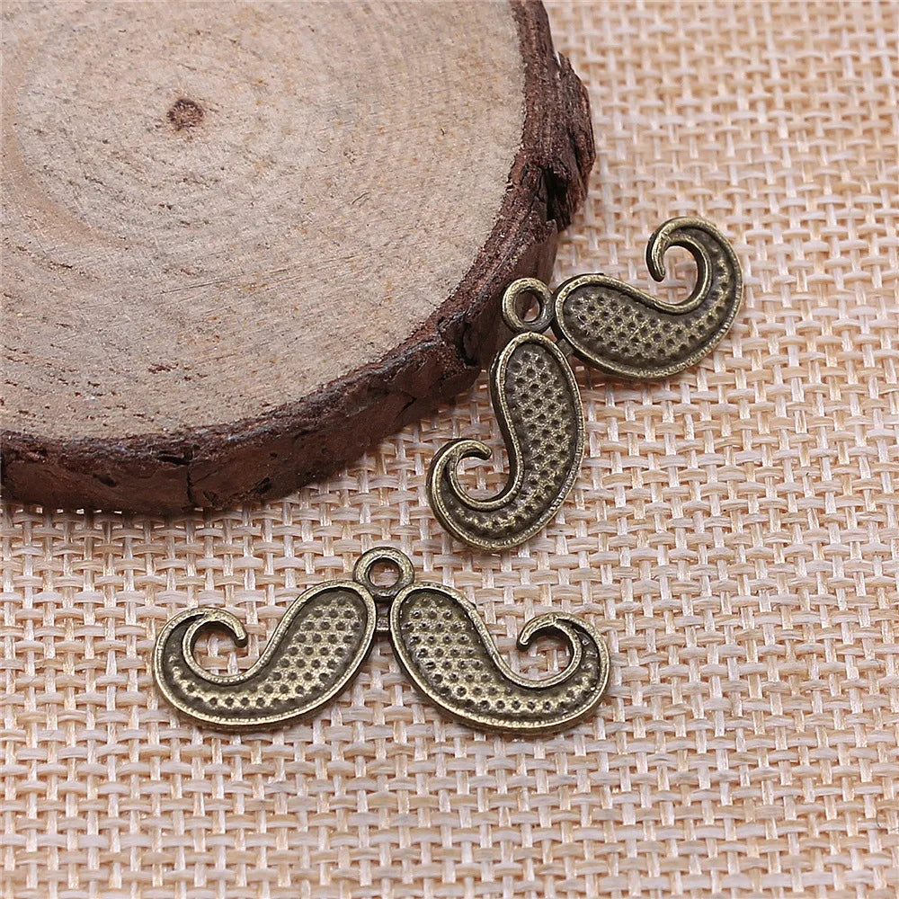 30x13mm 1.1g Multicolor Zinc Alloy Mustache Charm Pendant for DIY Bracelet Necklace Jewelry Making