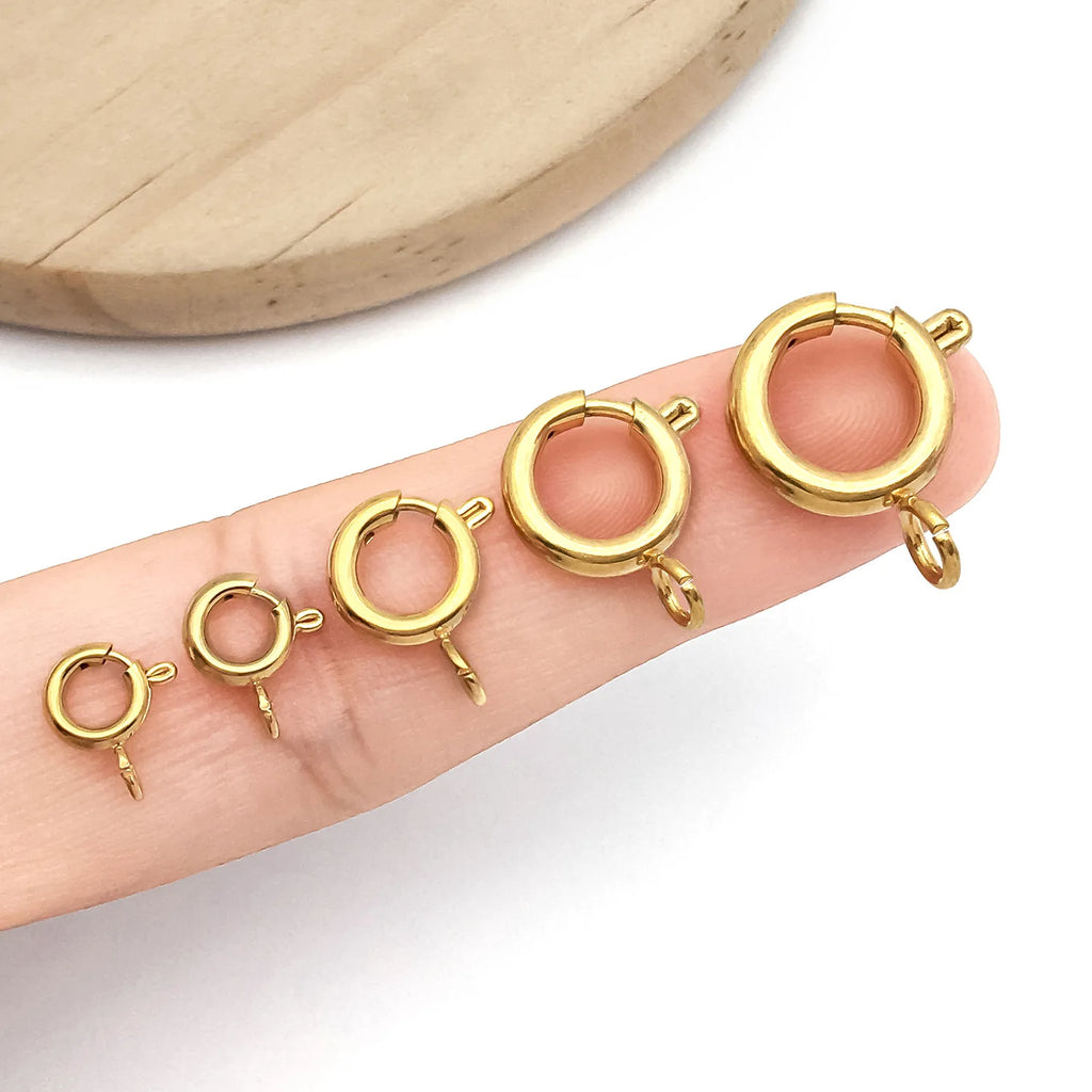 Vacuum Plated Stainless Steel Slingshot Spring Clasp Connector for DIY Necklace Jewelry