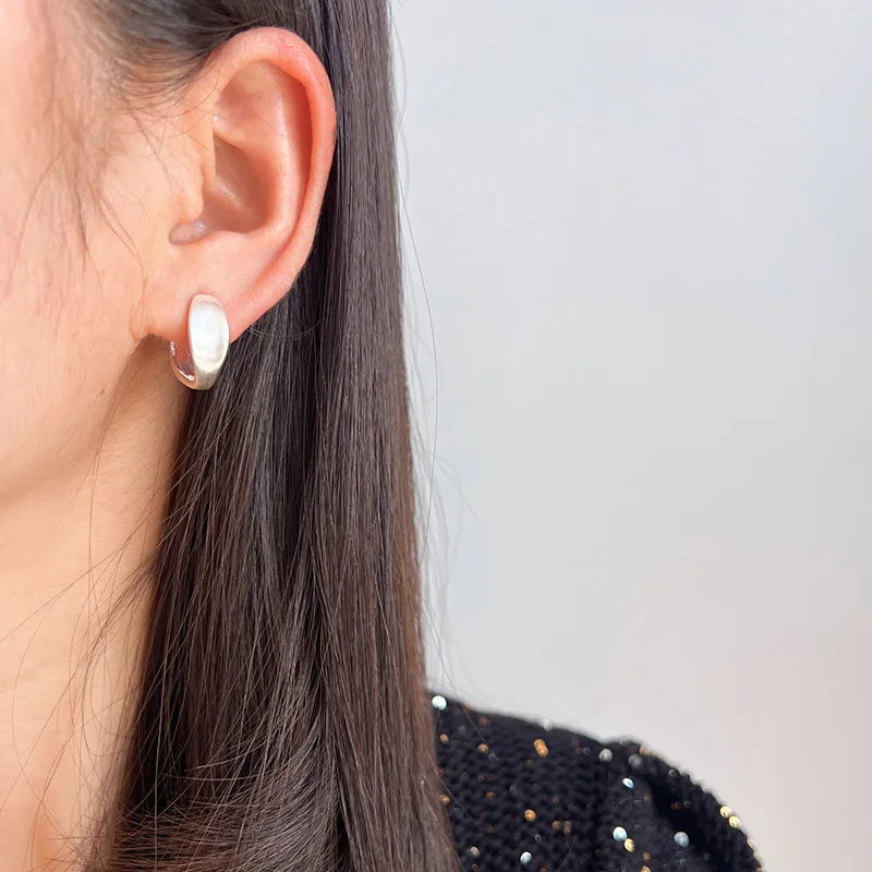 Elegant Geometric Spiral Coil Matte Brushed Alloy Stud & Clip On No Piercing Hoop Cuff Earrings