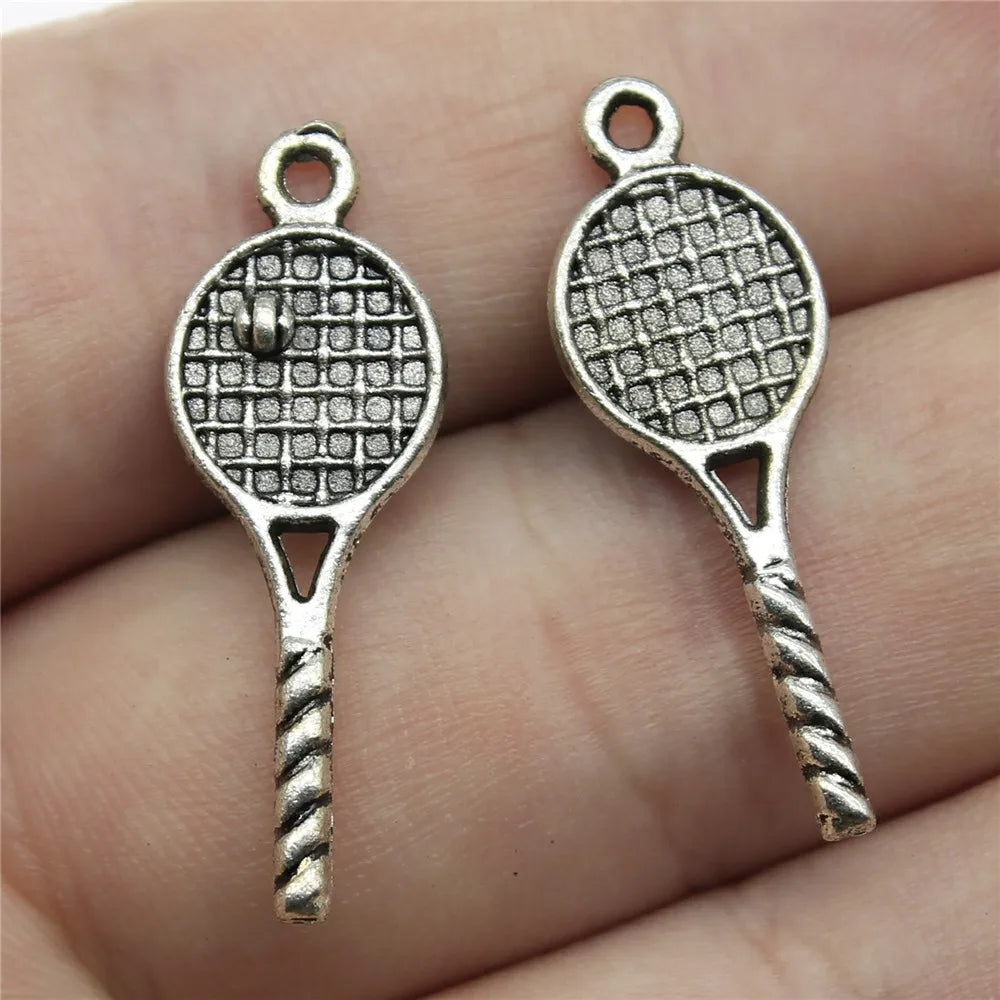 30x10mm 1g Multicolor Zinc Alloy Tennis Racket Charm Pendant for DIY Bracelet Necklace Making