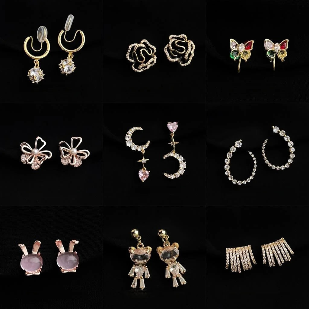 18K Gold Plated Copper Spiral Disc Clip On Drop Earrings For Women No Piercing Elegant Office Jewelry