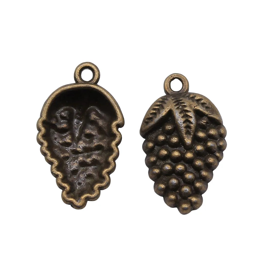 21x12mm 1.5g Multicolor Zinc Alloy Grape Charm Pendant for DIY Fruit Theme Jewelry Making