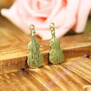 30x13MM Antique Silver Zinc Alloy Electric Guitar Charm Pendant for DIY Necklace Bracelet Jewelry Making
