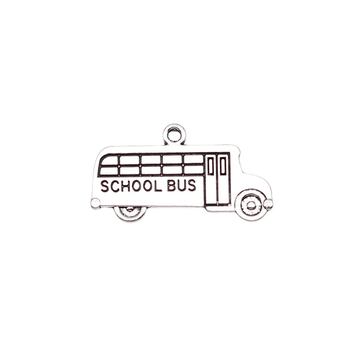 23x13mm 1.2g Antique Silver Zinc Alloy School Bus Charm Pendant for DIY Bracelet Necklace Making