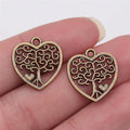 17x18mm 1.1g Multicolor Zinc Alloy Heart Tree charm pendant for DIY necklace bracelet making